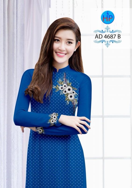 Vải áo dài hoa đơn giản
