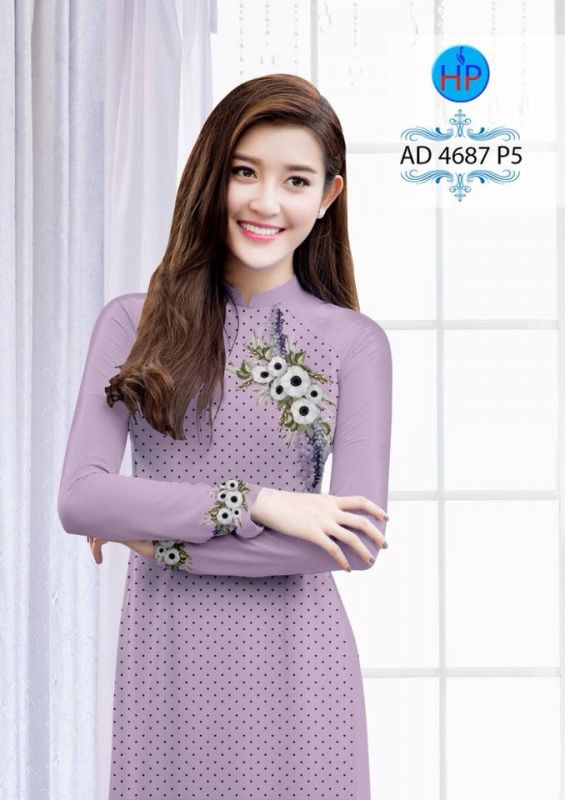Vải áo dài hoa đơn giản