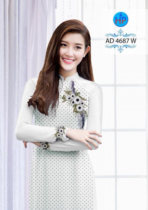 Vải áo dài hoa đơn giản