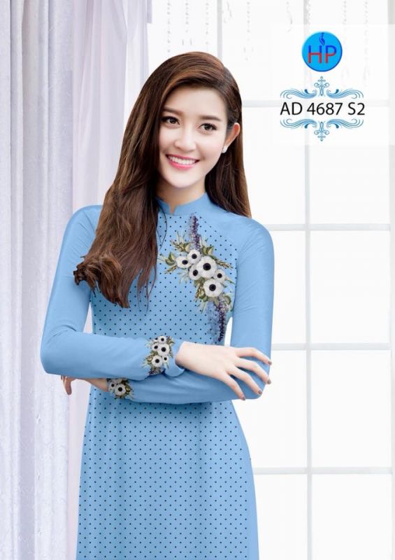 Vải áo dài hoa đơn giản