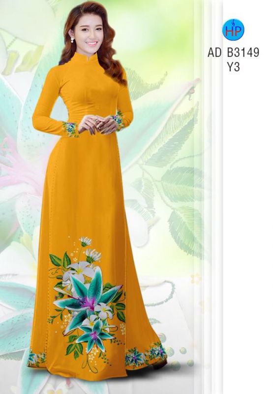 Vải áo dài hoa 3D