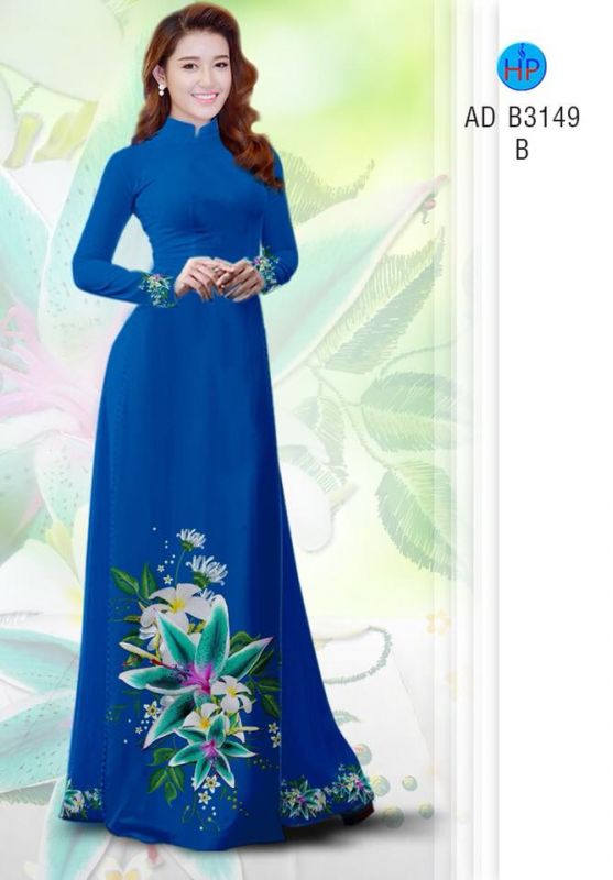 Vải áo dài hoa 3D