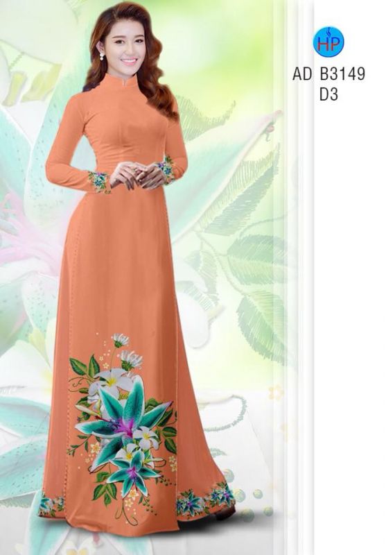 Vải áo dài hoa 3D