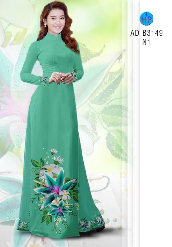 Vải áo dài hoa 3D
