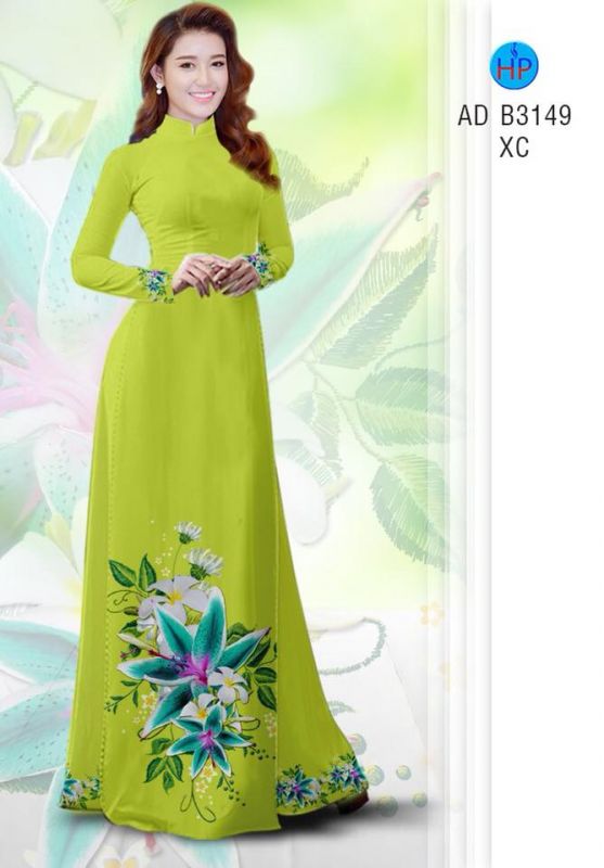 Vải áo dài hoa 3D