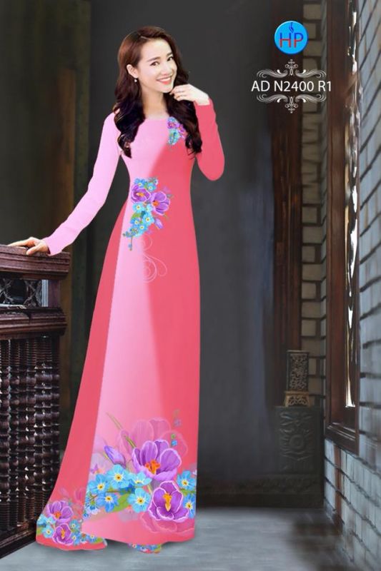 Vải áo dài hoa 3D Vải áo dài hoa 3D