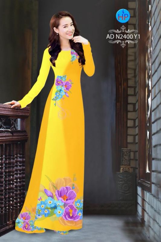 Vải áo dài hoa 3D Vải áo dài hoa 3D