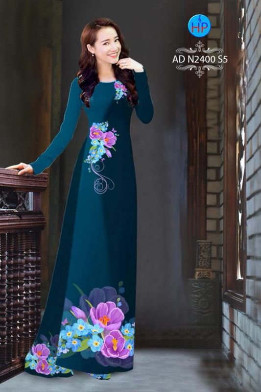 Vải áo dài hoa 3D Vải áo dài hoa 3D