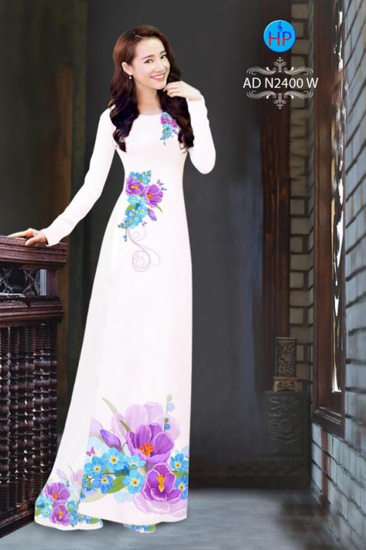 Vải áo dài hoa 3D Vải áo dài hoa 3D