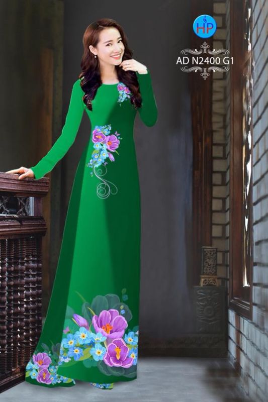 Vải áo dài hoa 3D Vải áo dài hoa 3D