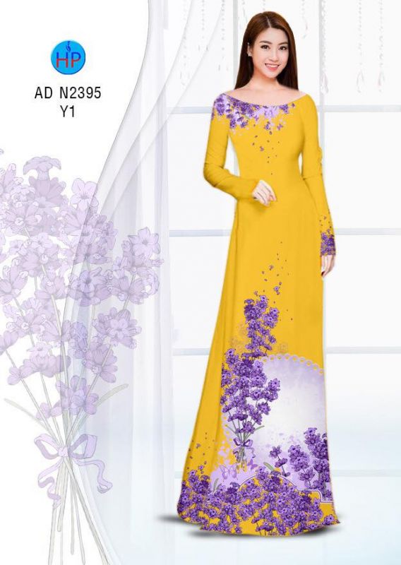Vải áo dài hoa tím