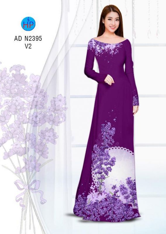 Vải áo dài hoa tím