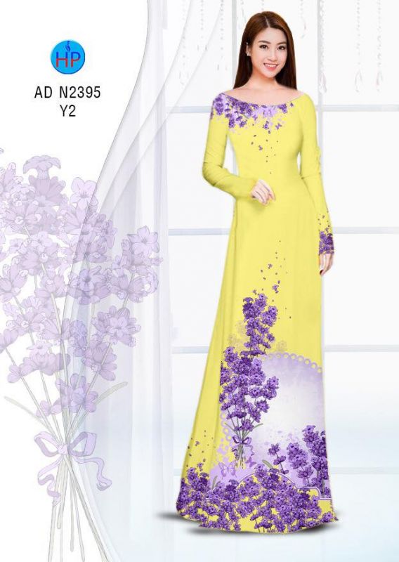 Vải áo dài hoa tím
