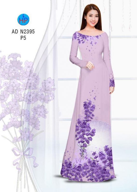 Vải áo dài hoa tím