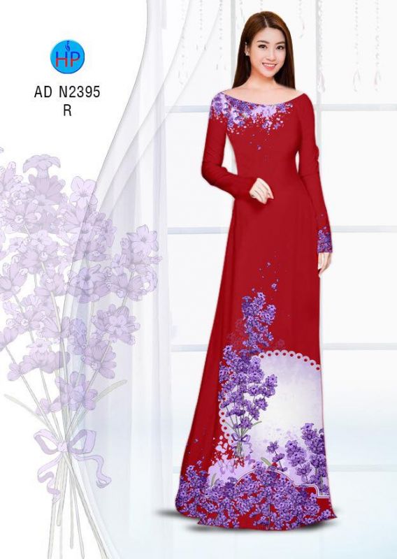 Vải áo dài hoa tím