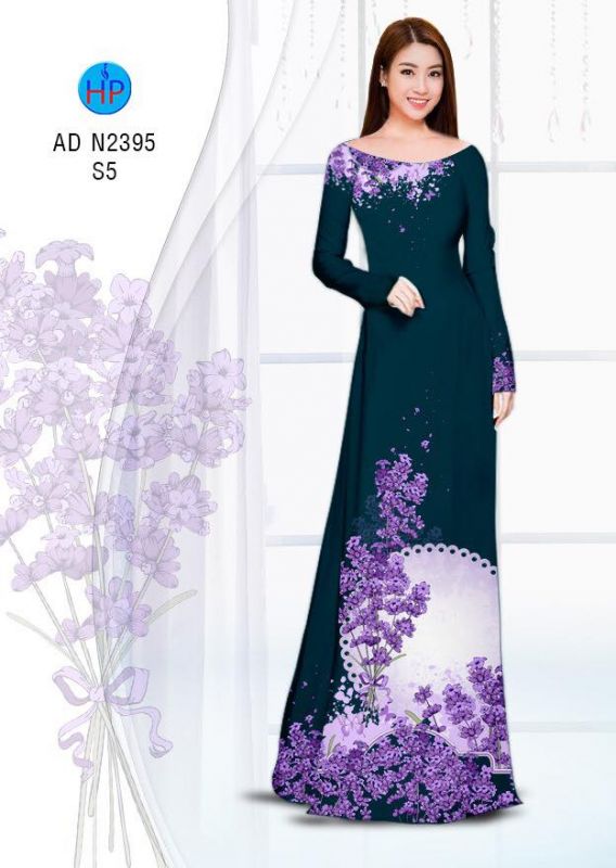 Vải áo dài hoa tím