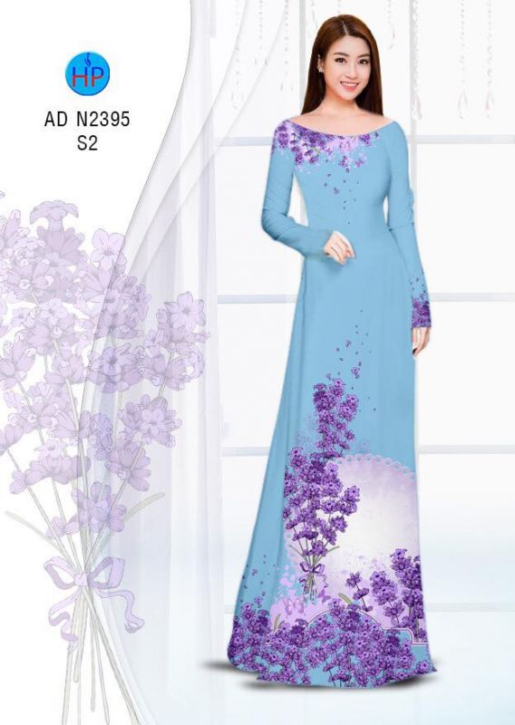 Vải áo dài hoa tím