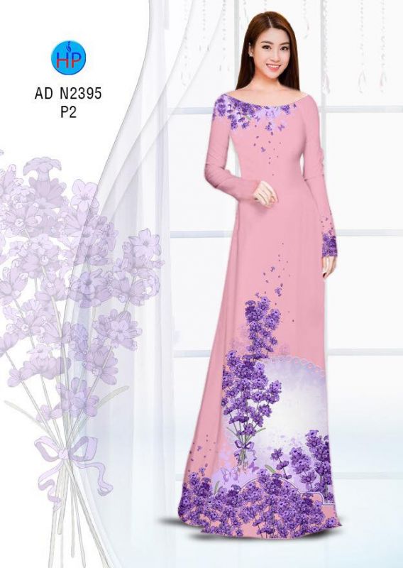 Vải áo dài hoa tím
