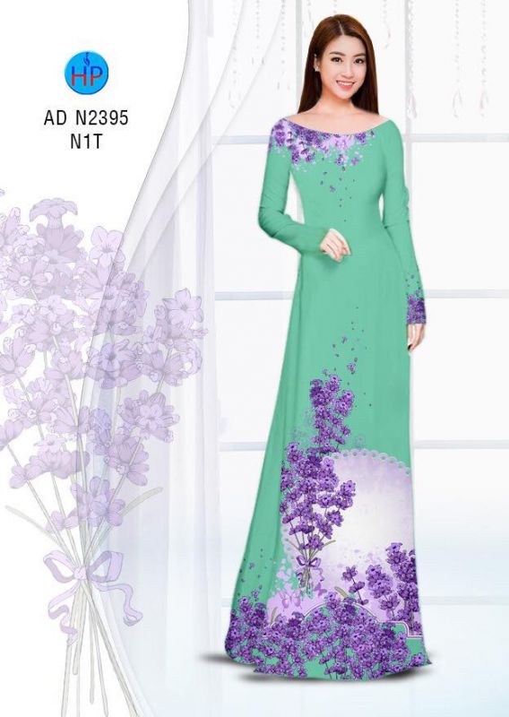 Vải áo dài hoa tím