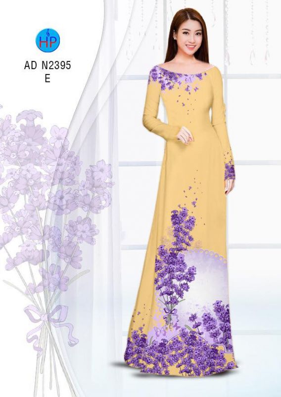 Vải áo dài hoa tím