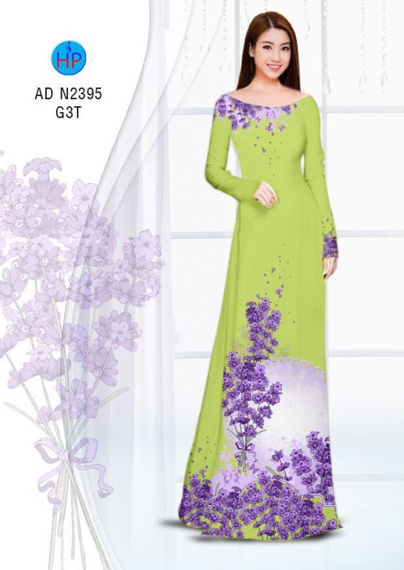 Vải áo dài hoa tím