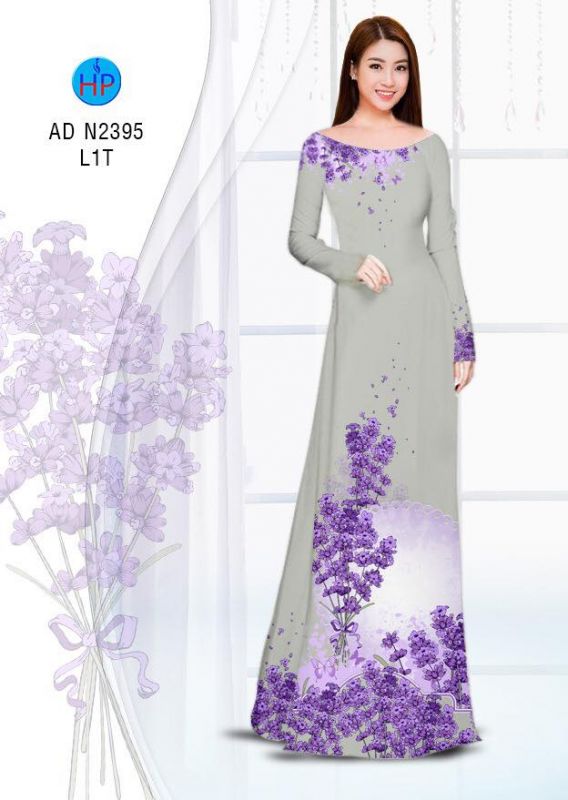 Vải áo dài hoa tím