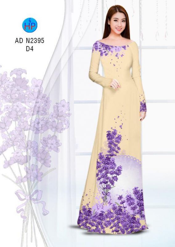 Vải áo dài hoa tím