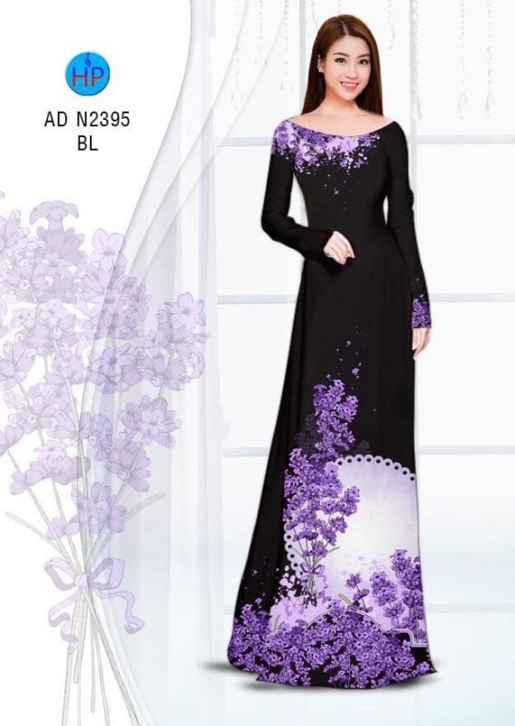 Vải áo dài hoa tím