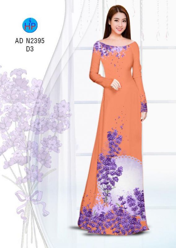 Vải áo dài hoa tím