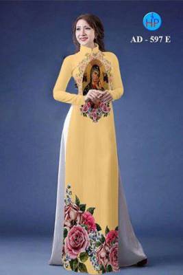 Vải áo dài hoa-DT 533