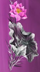 Vải áo dài vẽ hoa sen