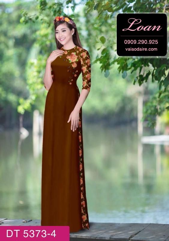 Vải áo dài hoa Hồng