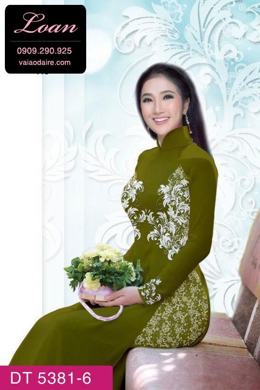 Vải áo dài hoa văn hai bên