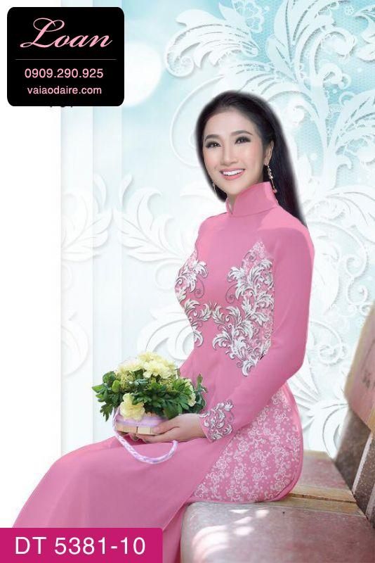 Vải áo dài hoa văn hai bên