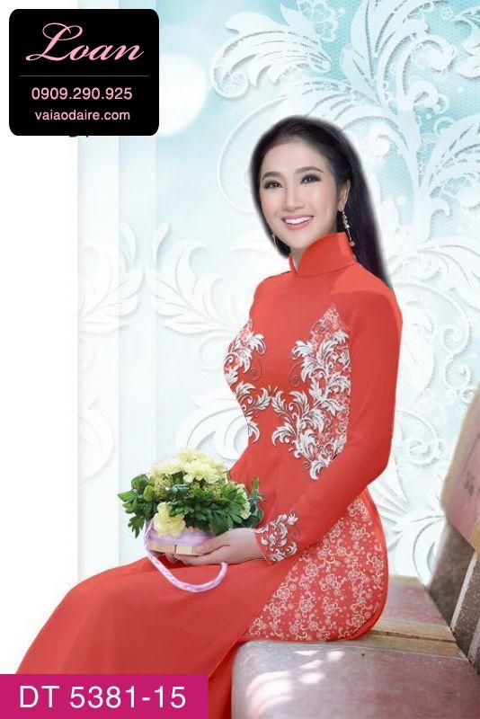 Vải áo dài hoa văn hai bên
