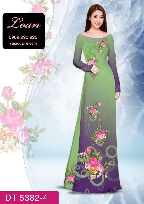 Vải áo dài hoa trên dưới