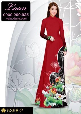 Vải áo dài hoa Sen-DT 5398