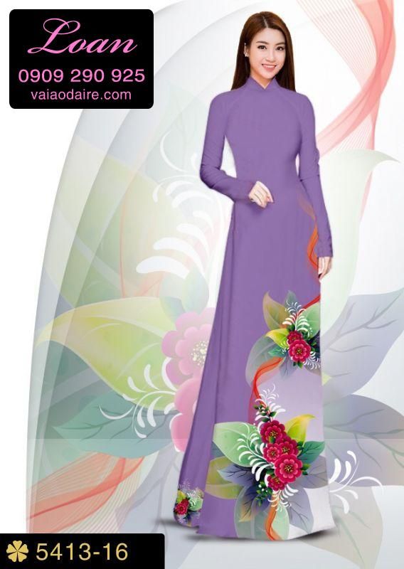 Vải áo dài hoa 3D