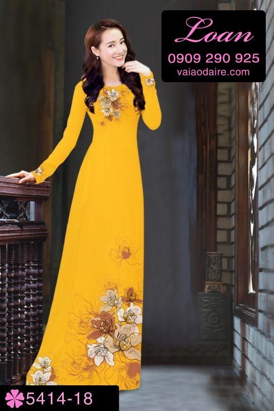 Vải áo dài hoa trên dưới Vải áo dài hoa trên dưới