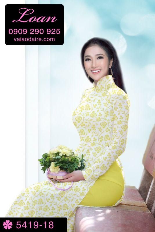 Vải áo dài hoa nhí