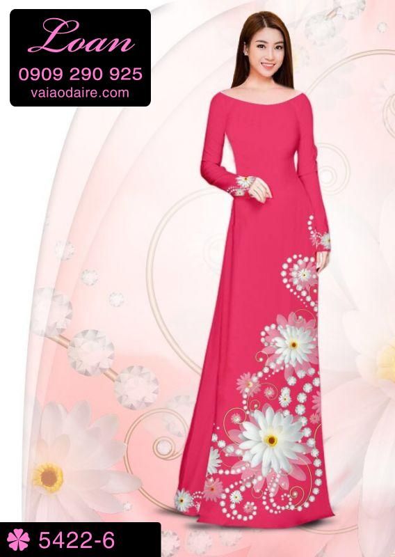Vải áo dài hoa trên dưới