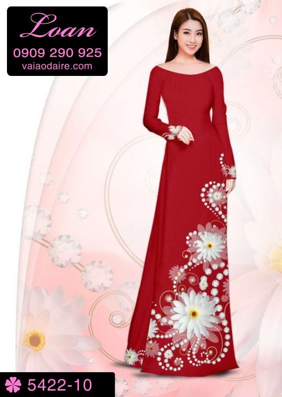 Vải áo dài hoa trên dưới