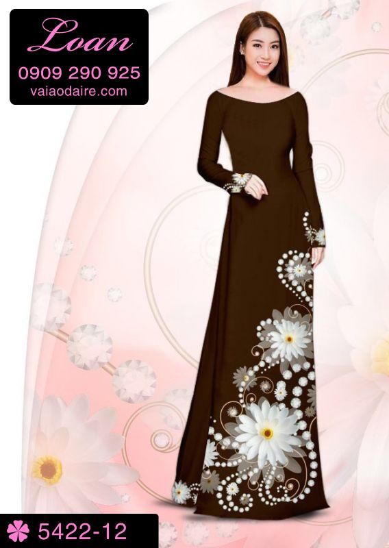 Vải áo dài hoa trên dưới