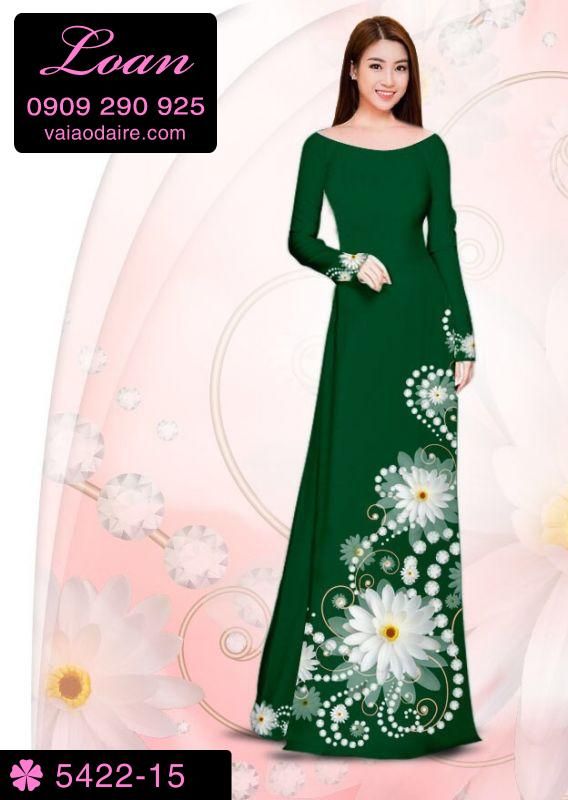 Vải áo dài hoa trên dưới