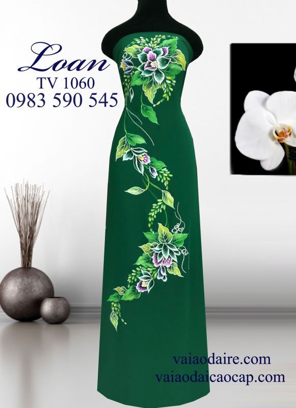 Vải áo dài vẽ kim tuyến