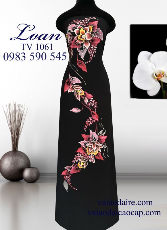 Vải áo dài vẽ kim tuyến