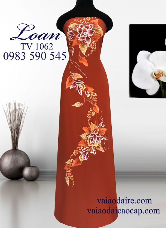 Vải áo dài vẽ kim tuyến