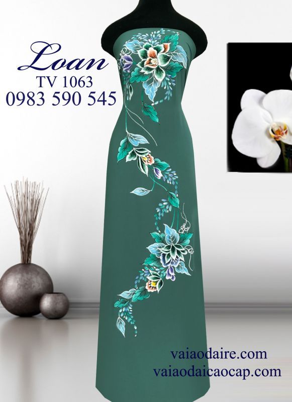 Vải áo dài vẽ kim tuyến