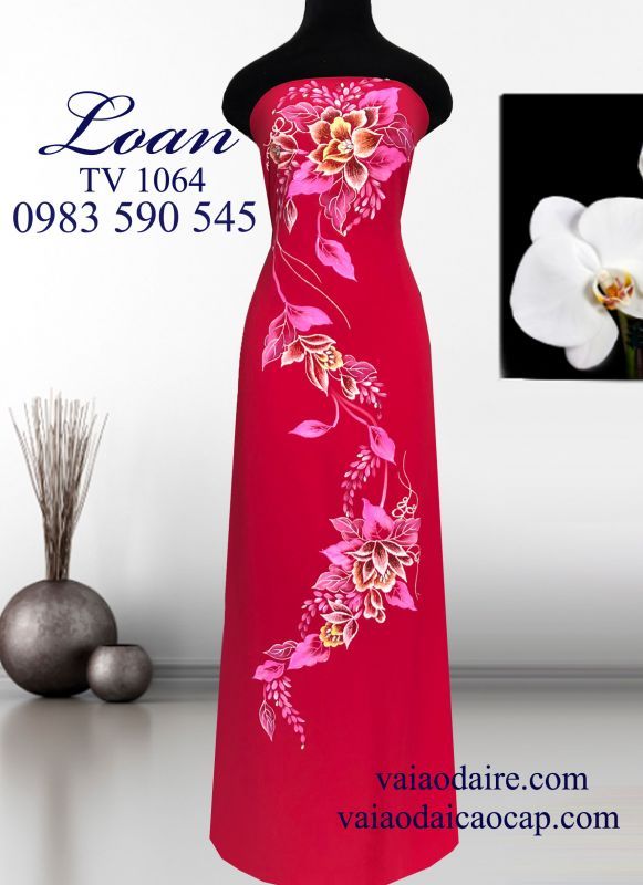 Vải áo dài vẽ kim tuyến