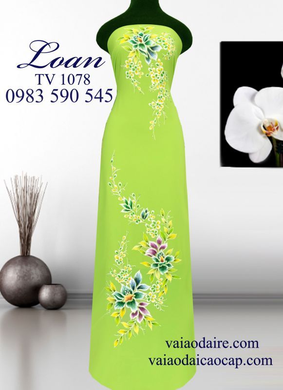 Vải áo dài vẽ kim tuyến